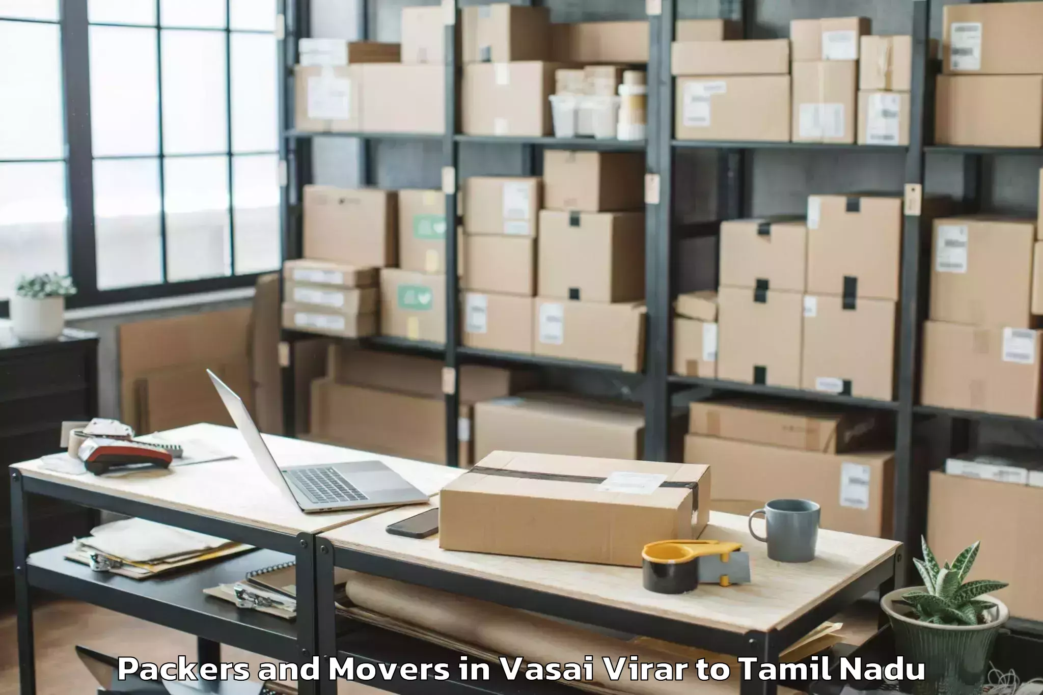 Top Vasai Virar to Koothanallur Packers And Movers Available